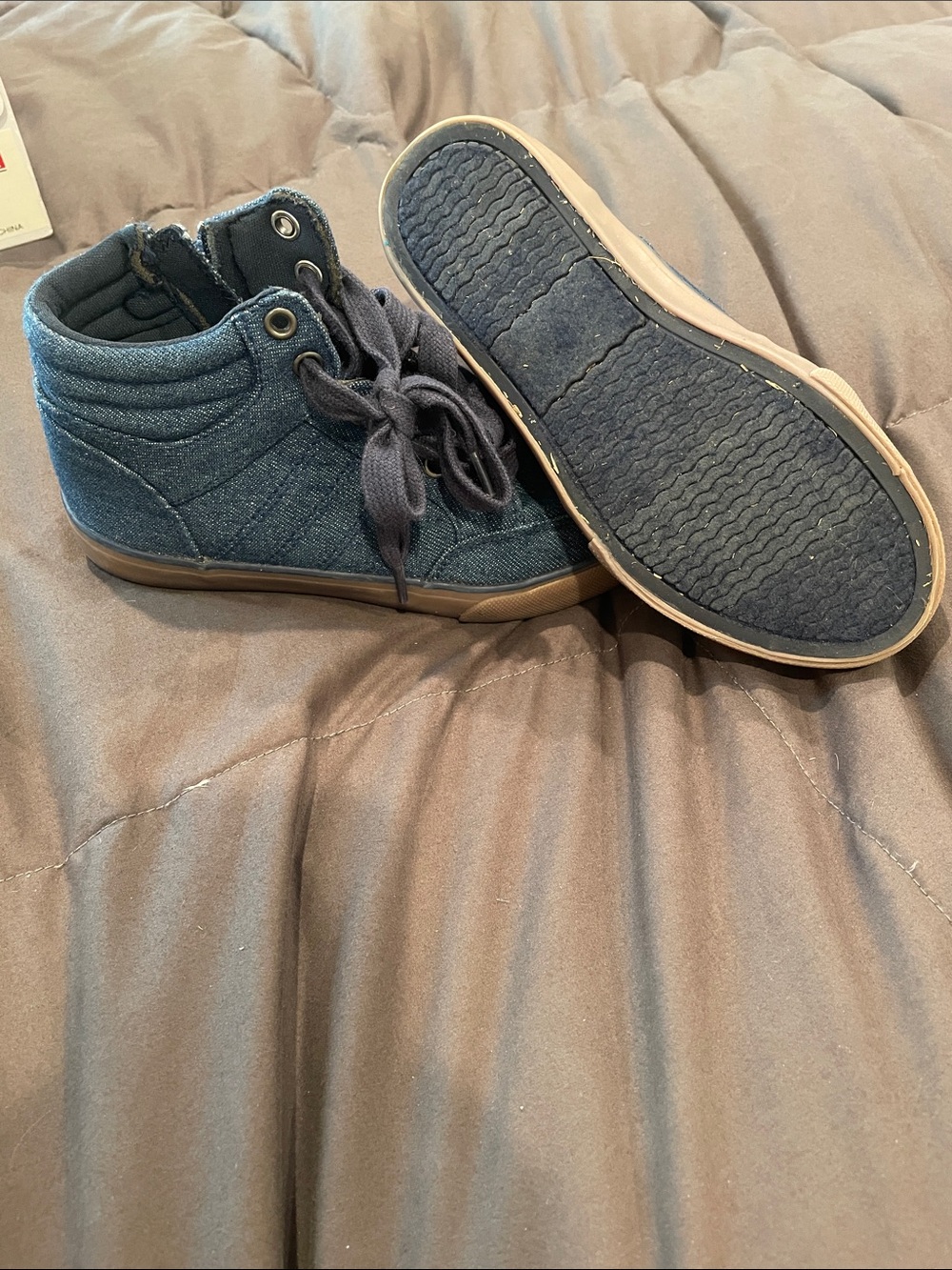 Kid’s Navy High-Top Casual Sneakers